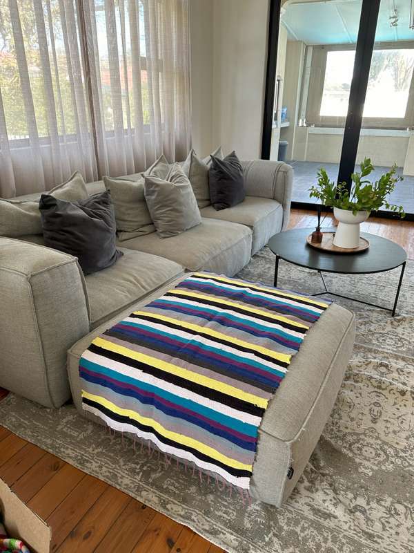 Ashanti Woven Fabric Rug, Versatile as it can be used as a Table Runner Size 180cm x 70cm (New)