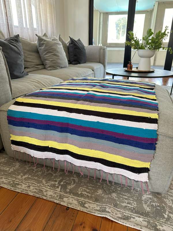 Ashanti Woven Fabric Rug, Versatile as it can be used as a Table Runner Size 180cm x 70cm (New)