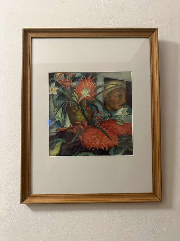 Framed Alexis Preller Print - The Red Pineapples, Size 43cm x 34cm