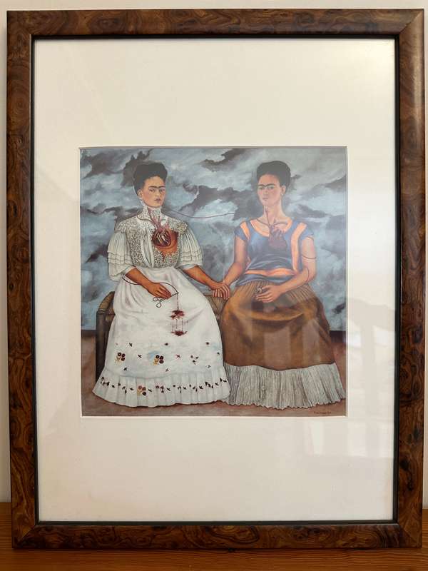 Framed Frida Kahlo - Two Fridas Print, Size 33.5cm x 43.5cm