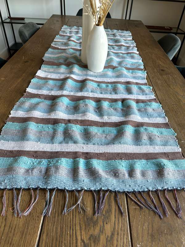 Ashanti Woven Fabric Rug, Versatile as it can be used as a Table Runner Size 160cm x 62cm (New)
