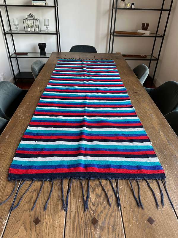Ashanti Woven Fabric Rug, Versatile as it can be used as a Table Runner Size 177cm x 70cm (New)
