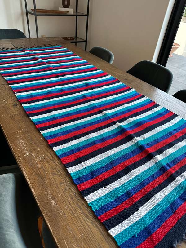 Ashanti Woven Fabric Rug, Versatile as it can be used as a Table Runner Size 177cm x 70cm (New)