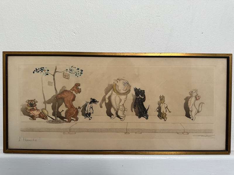 Framed Artist Signed Etching - Boris O'Klein - L'etourdie (A very special collectors piece)
