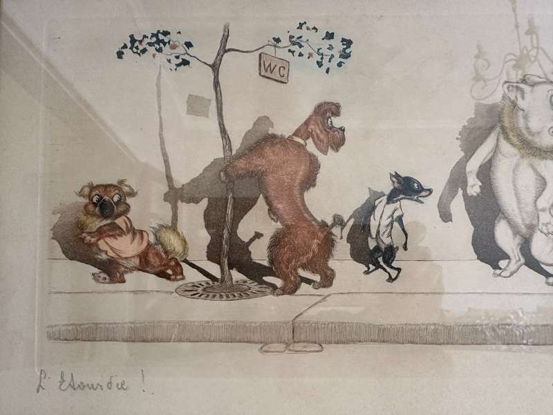 Framed Artist Signed Etching - Boris O'Klein - L'etourdie (A very special collectors piece)