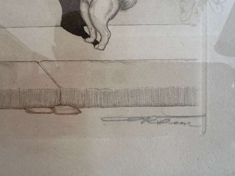 Framed Artist Signed Etching - Boris O'Klein - L'etourdie (A very special collectors piece)
