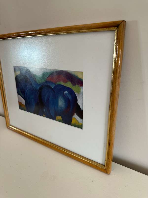 Framed Franz Marc Print - The Little Blue Horses, Size 37.5cm x 30cm