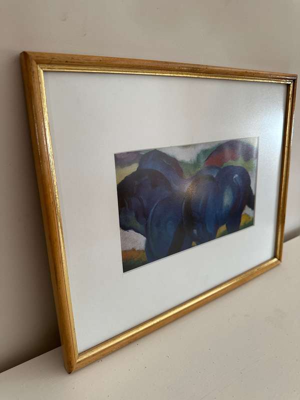 Framed Franz Marc Print - The Little Blue Horses, Size 37.5cm x 30cm