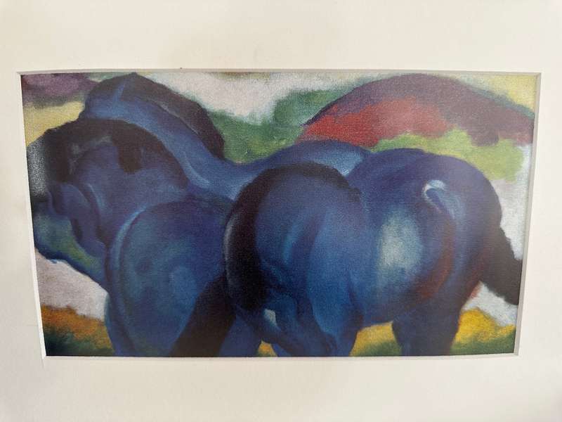 Framed Franz Marc Print - The Little Blue Horses, Size 37.5cm x 30cm