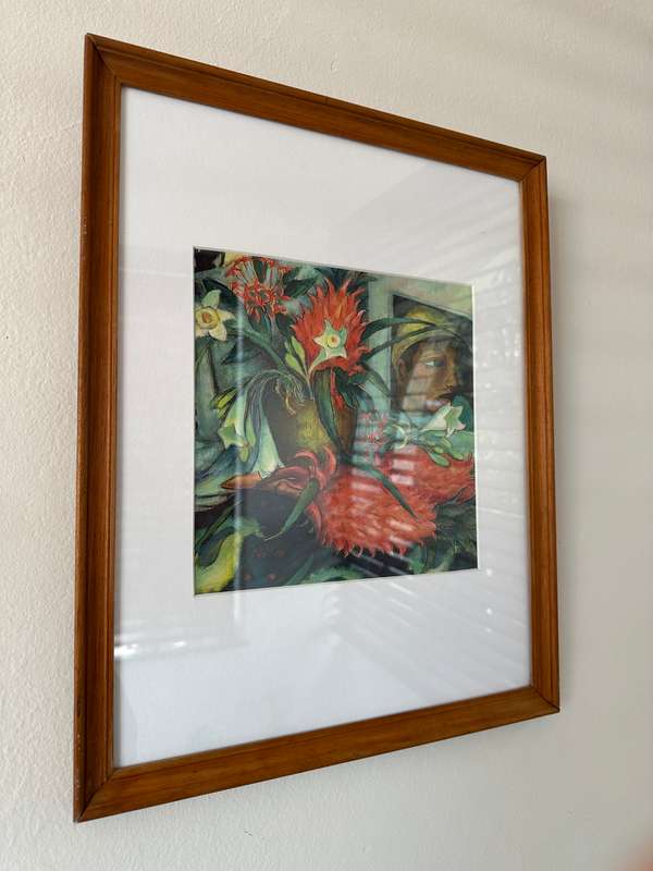 Framed Alexis Preller Print - The Red Pineapples, Size 43cm x 34cm