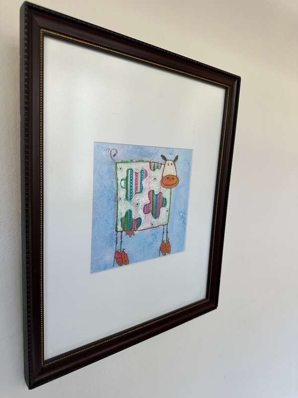 Framed Richard Barrett Print - Clarissa The Cow - Finished Size 31cm x 37.5cm