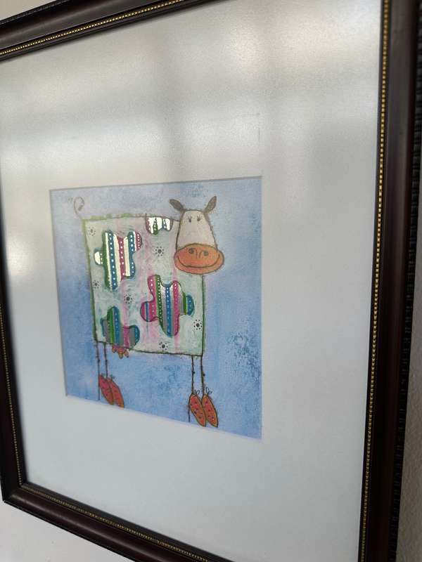 Framed Richard Barrett Print - Clarissa The Cow - Finished Size 31cm x 37.5cm