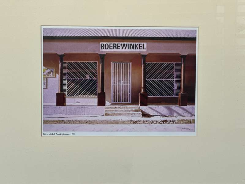 Framed John Barnett Kramer Print, Boerewinkel Loeriesfontein 1991