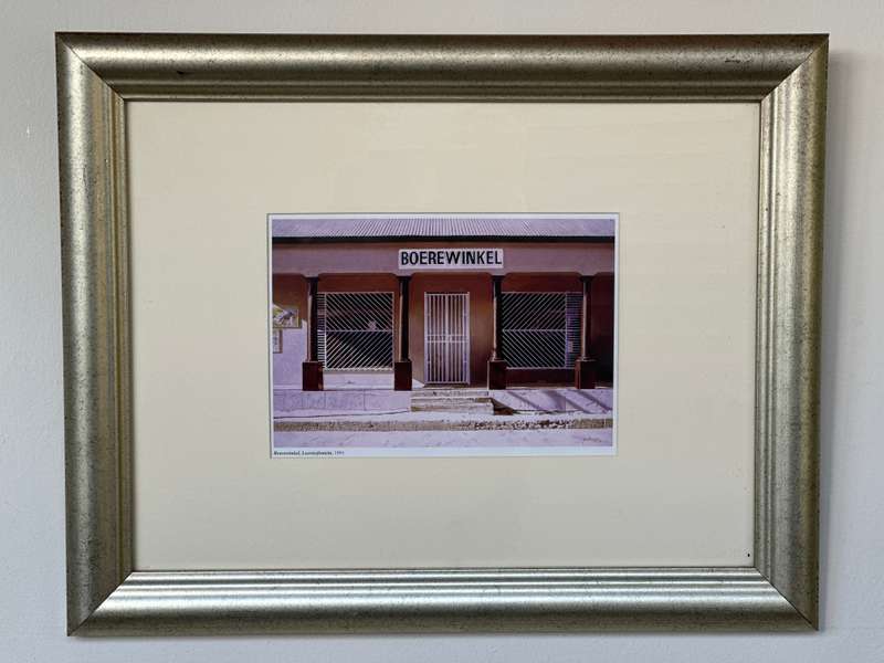 Framed John Barnett Kramer Print, Boerewinkel Loeriesfontein 1991