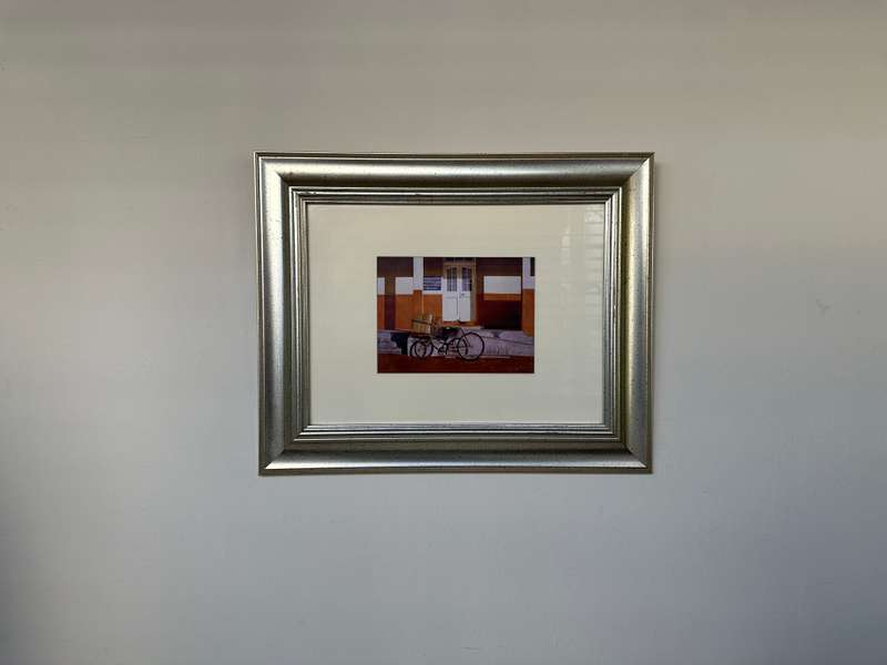 Framed John Barnett Kramer Print, Bicycle Karoo: Size 53.5cm x 43.5cm