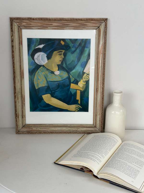 Framed Max Pechstein Print - Portrait of the artist's wife, Finished Size 37cm x 47cm