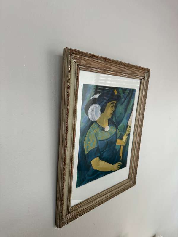 Framed Max Pechstein Print - Portrait of the artist's wife, Finished Size 37cm x 47cm