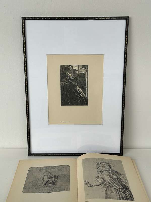 Framed Anthony Frederick Augustus Sandys Print - From My Window - Finished Size 31cm x 43cm