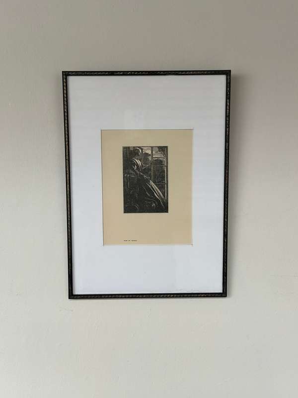 Framed Anthony Frederick Augustus Sandys Print - From My Window - Finished Size 31cm x 43cm