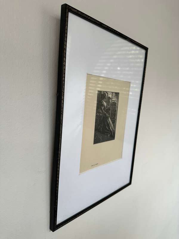 Framed Anthony Frederick Augustus Sandys Print - From My Window - Finished Size 31cm x 43cm