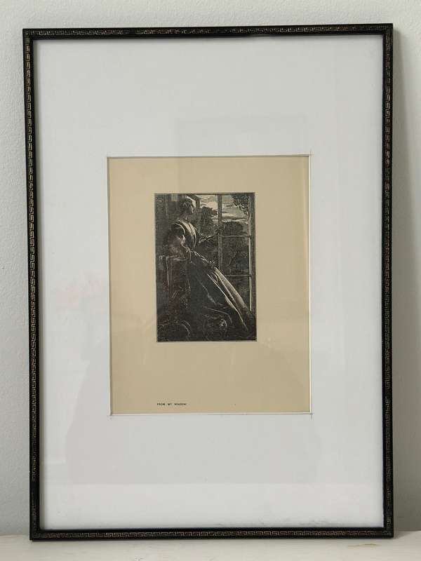 Framed Anthony Frederick Augustus Sandys Print - From My Window - Finished Size 31cm x 43cm