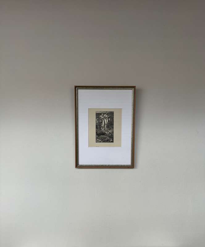 Framed Anthony Frederick Augustus Sandys Print - Amor Mundi - Finished Size 32cm x 44cm