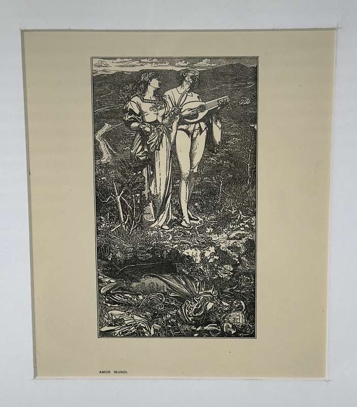 Framed Anthony Frederick Augustus Sandys Print - Amor Mundi - Finished Size 32cm x 44cm