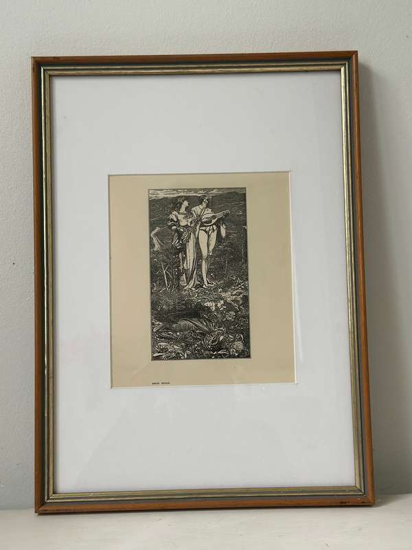 Framed Anthony Frederick Augustus Sandys Print - Amor Mundi - Finished Size 32cm x 44cm