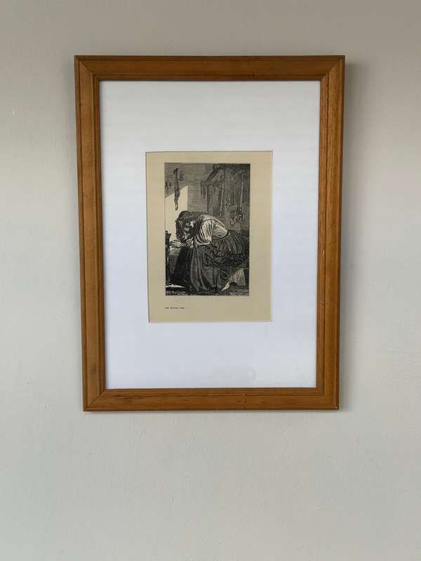 Framed Anthony Frederick Augustus Sandys Print - The Waiting Time - Finished Size 35cm x 47cm