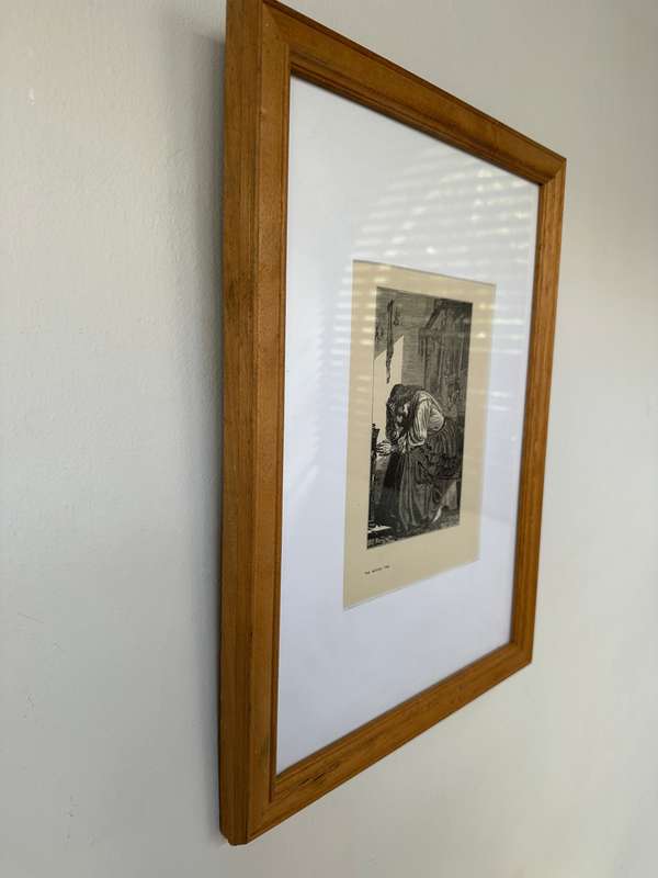 Framed Anthony Frederick Augustus Sandys Print - The Waiting Time - Finished Size 35cm x 47cm