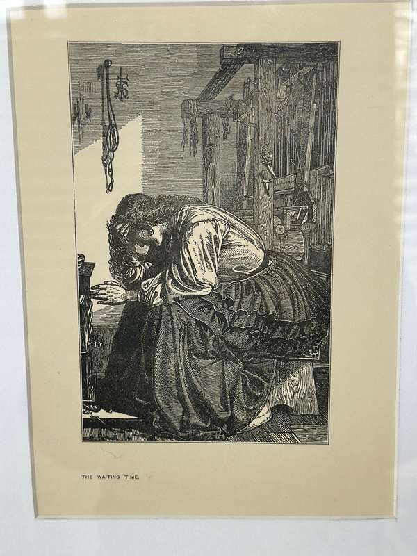 Framed Anthony Frederick Augustus Sandys Print - The Waiting Time - Finished Size 35cm x 47cm