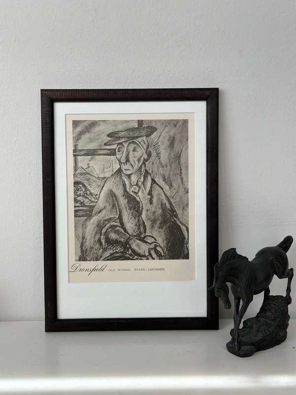 Framed Print, Dronsfield - Old Woman Wigan Lancashire - Finished Size 23.5cm x 32.5cm
