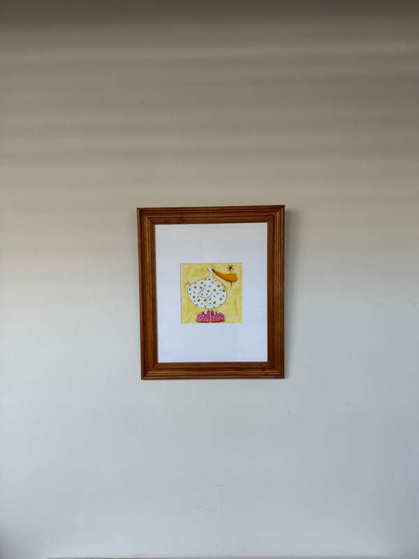 Framed Richard Barrett Print, Delia And Her Best Pink Boots - Finished Size 36cm x 43.5cm