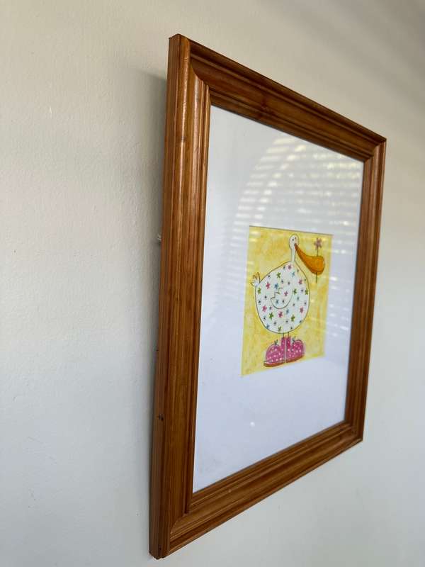 Framed Richard Barrett Print, Delia And Her Best Pink Boots - Finished Size 36cm x 43.5cm