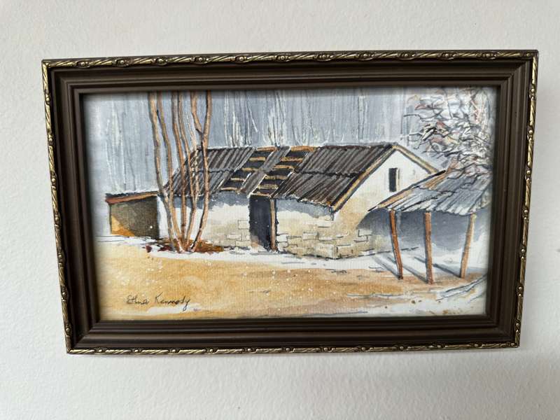Framed Ethna Kennedy Original Artwork, Watercolour - Finished Size 20cm x 12.5cm