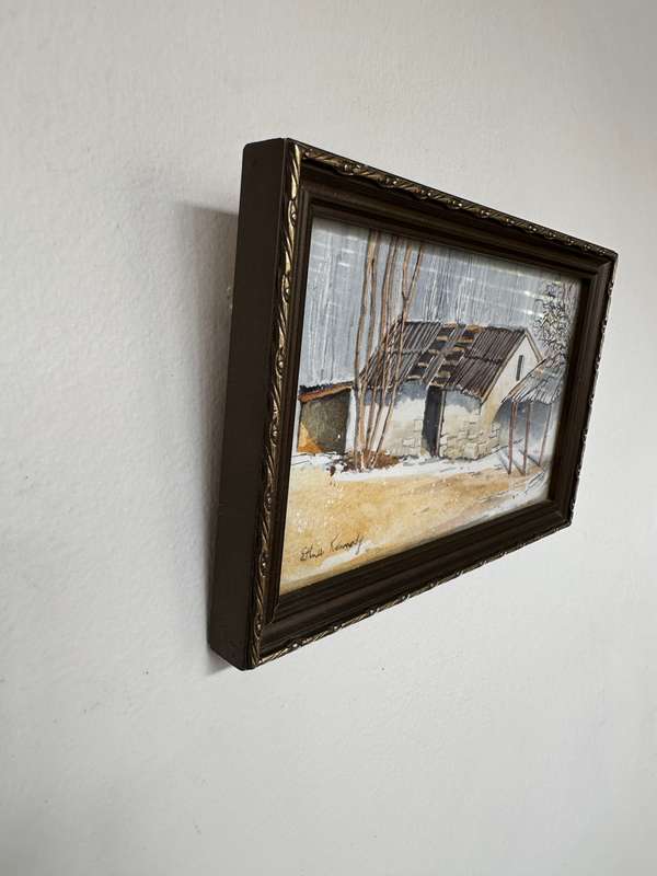 Framed Ethna Kennedy Original Artwork, Watercolour - Finished Size 20cm x 12.5cm