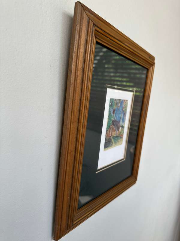Framed Paul Gauguin Print, Hut under the Coconut Palms - Finished Size 30.5cm x 36.5cm