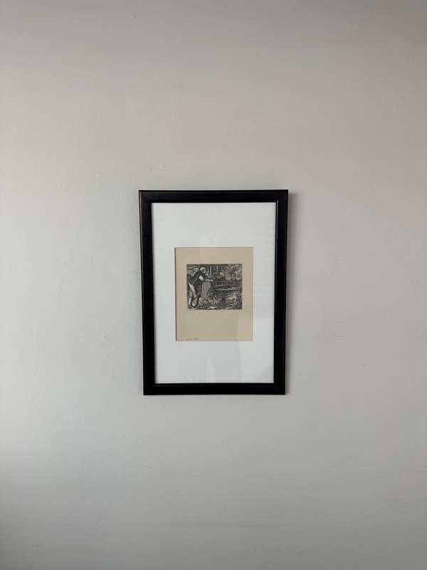 Framed Anthony Frederick Augustus Sandys Print, The Old Chartist - Finished Size 32cm x 46cm