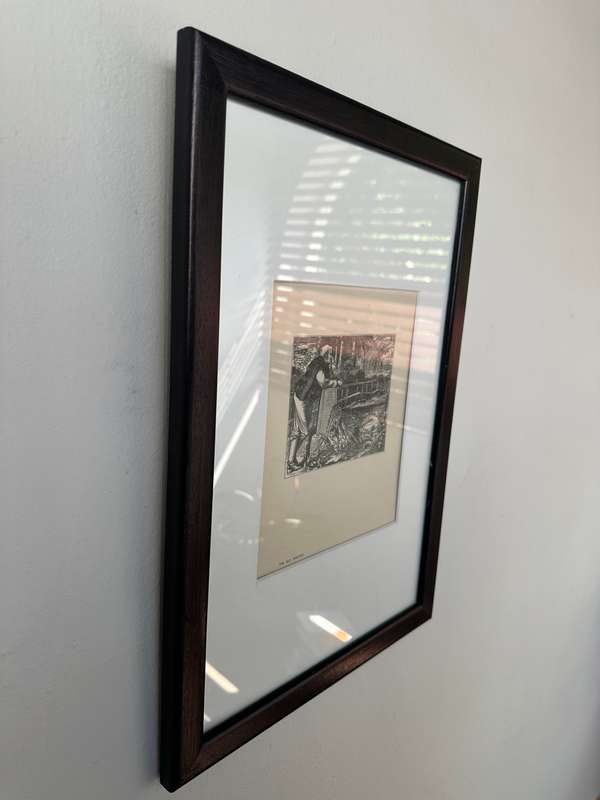 Framed Anthony Frederick Augustus Sandys Print, The Old Chartist - Finished Size 32cm x 46cm