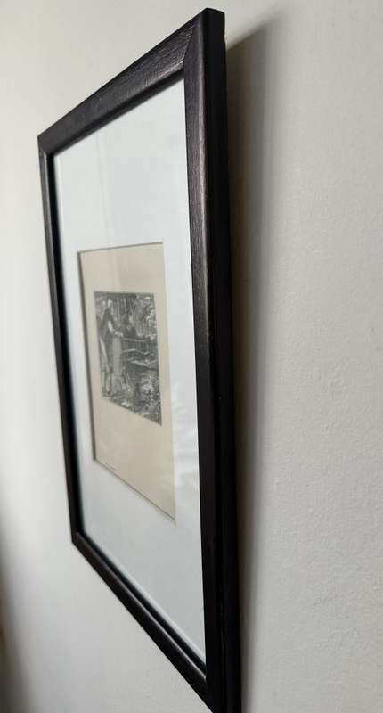 Framed Anthony Frederick Augustus Sandys Print, The Old Chartist - Finished Size 32cm x 46cm