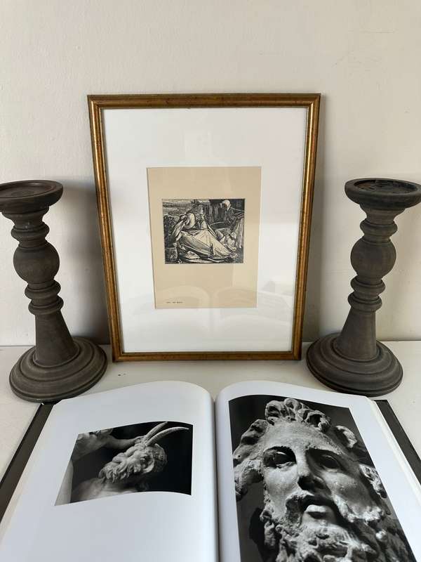 Framed Anthony Frederick Augustus Sandys Print, Until Her Death - Finished Size 32cm x 42cm