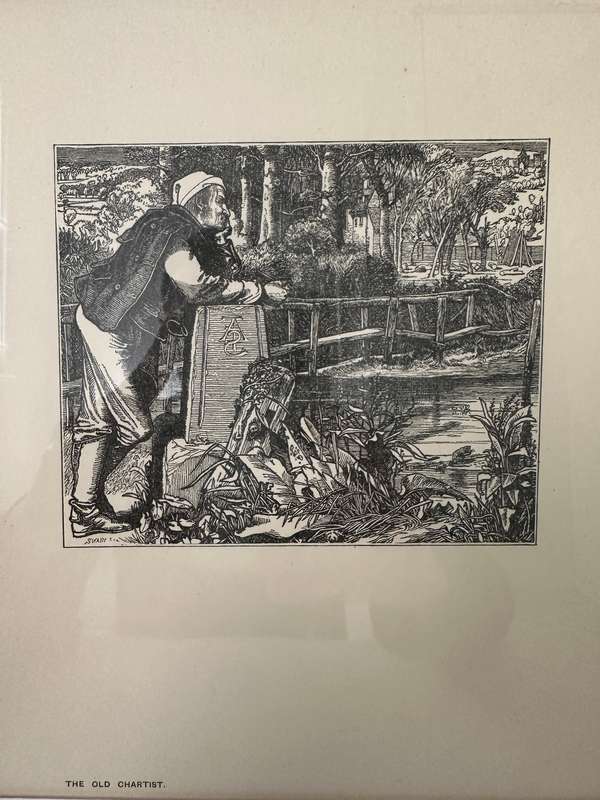 Framed Anthony Frederick Augustus Sandys Print, The Old Chartist - Finished Size 32cm x 46cm