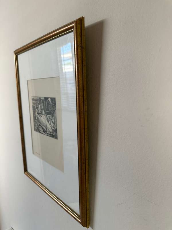 Framed Anthony Frederick Augustus Sandys Print, Until Her Death - Finished Size 32cm x 42cm