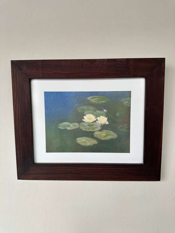 Framed Claude Monet Print, Water Lilies - Finished Size 37cm x 30.5cm