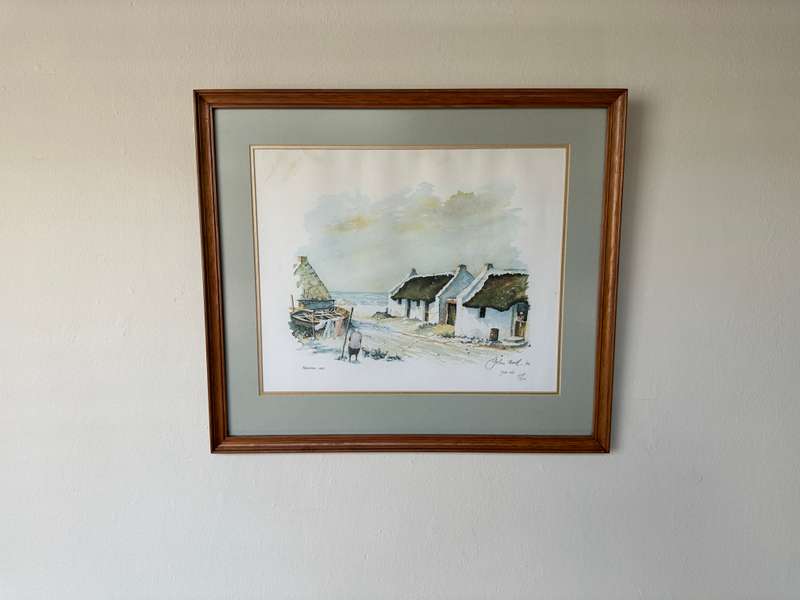 Framed John Hall Limited Edition Print - Arniston, Cape 218/500 - Finished Size 49cm x 43cm