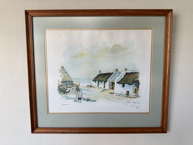 Framed John Hall Limited Edition Print - Arniston, Cape 218/500 - Finished Size 49cm x 43cm