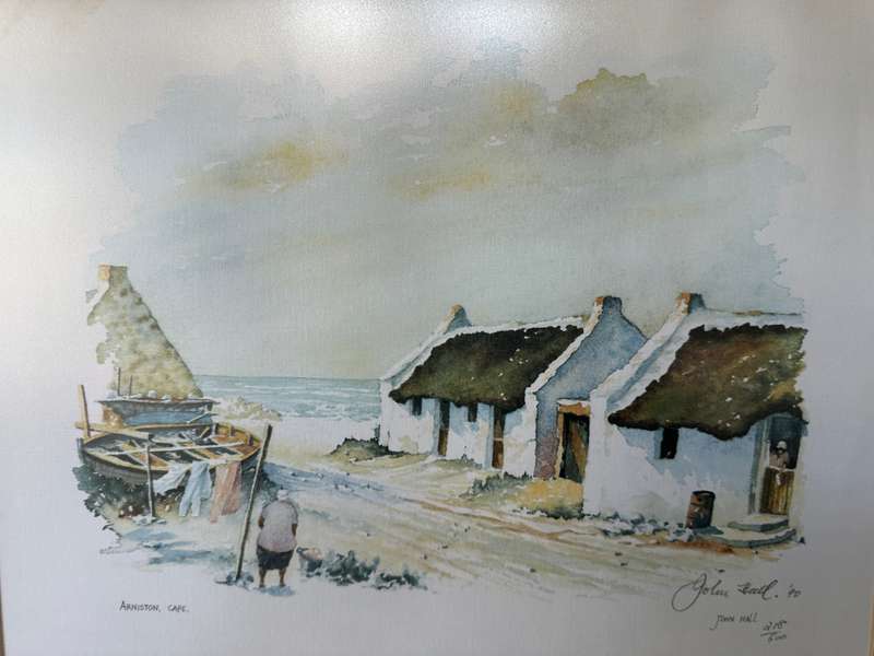 Framed John Hall Limited Edition Print - Arniston, Cape 218/500 - Finished Size 49cm x 43cm