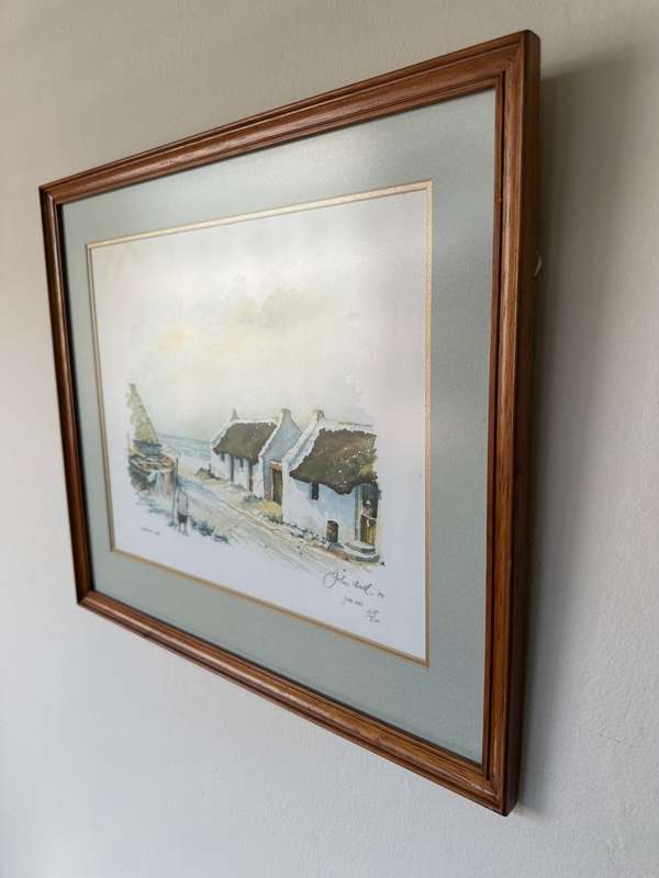 Framed John Hall Limited Edition Print - Arniston, Cape 218/500 - Finished Size 49cm x 43cm