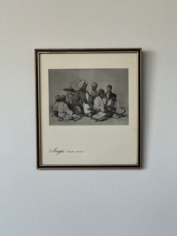 Framed George French Angas Print, Malay School - Finished Size 23cm x 26cm
