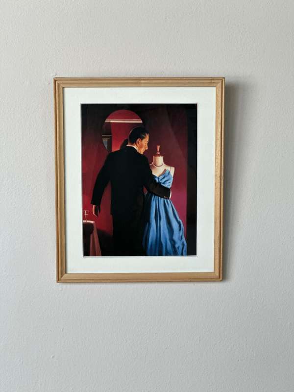 Framed Jack Vettriano Print, Altar Of Memory - Finished Size 22cm x 26.5cm
